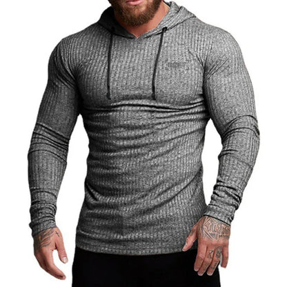 Hoodies - Athletic Ribbed Men's Hoodie Tee