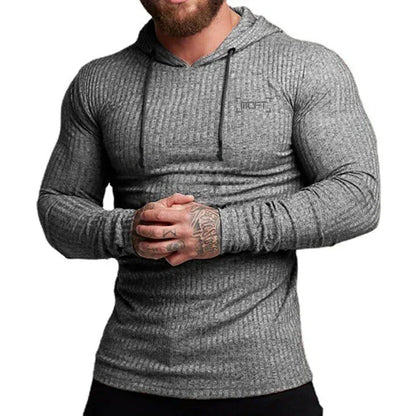 Hoodies - Athletic Ribbed Men's Hoodie Tee