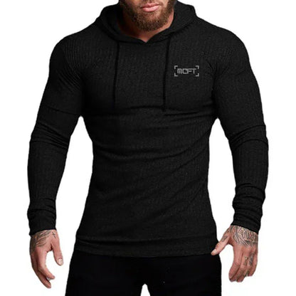 Hoodies - Athletic Ribbed Men's Hoodie Tee