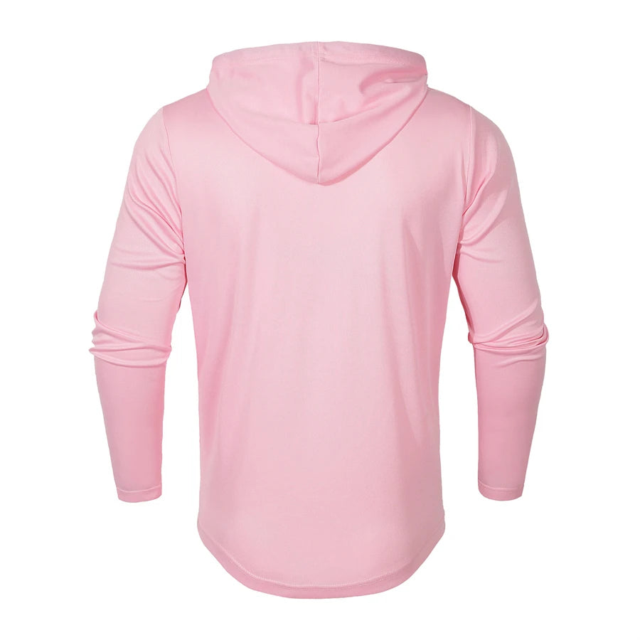 Hoodies - Men’s Henley Muscle Hoodie Athletic Fit Top