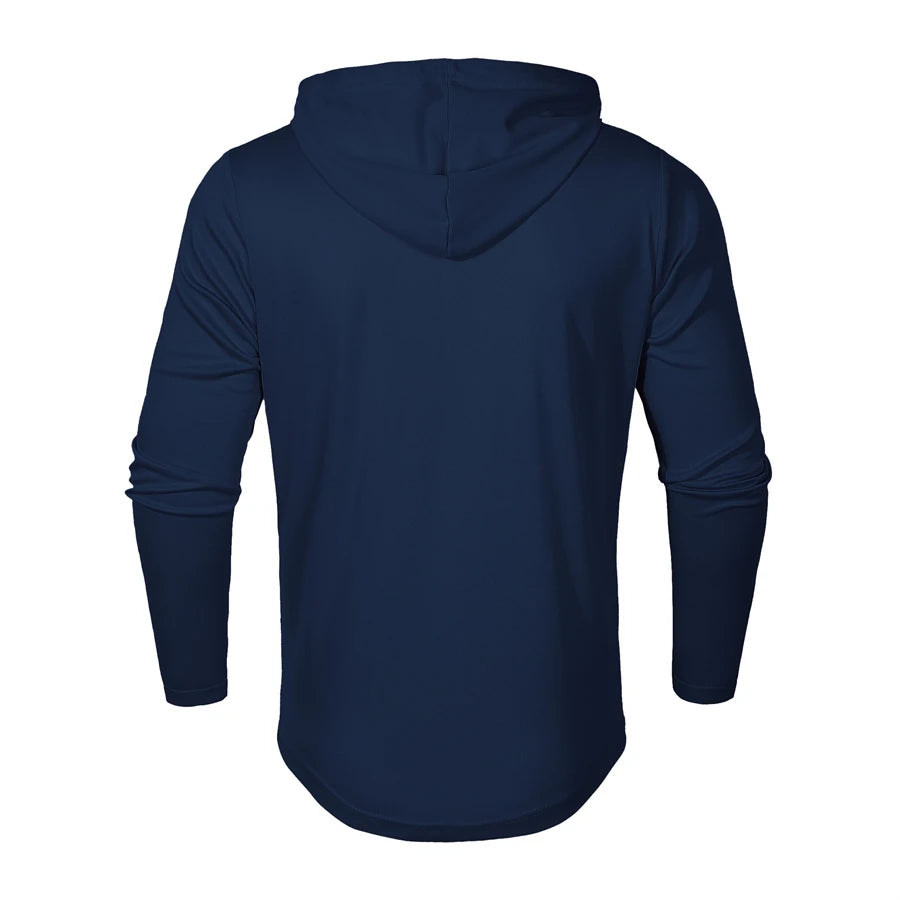 Hoodies - Men’s Henley Muscle Hoodie Athletic Fit Top