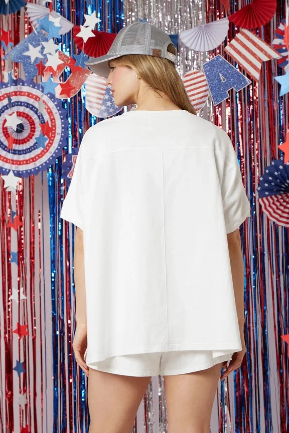 Patriotic Shorts & Tee for July 4th & Summer