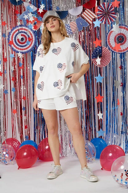 Patriotic Shorts & Tee for July 4th & Summer