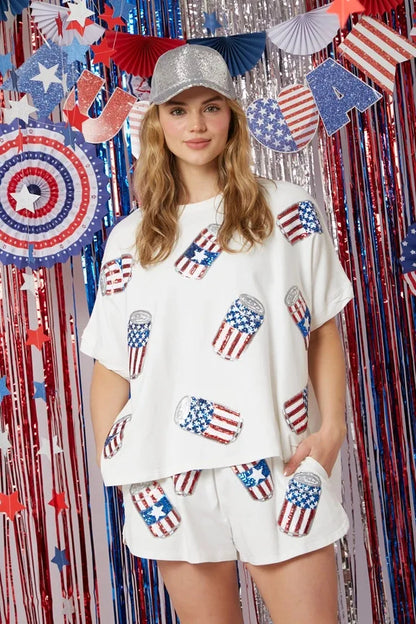 Patriotic Shorts & Tee for July 4th & Summer