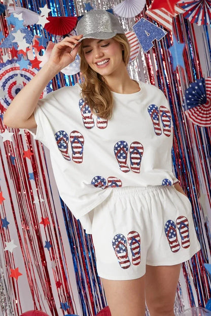 Patriotic Shorts & Tee for July 4th & Summer