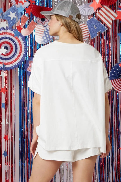 Patriotic Shorts & Tee for July 4th & Summer