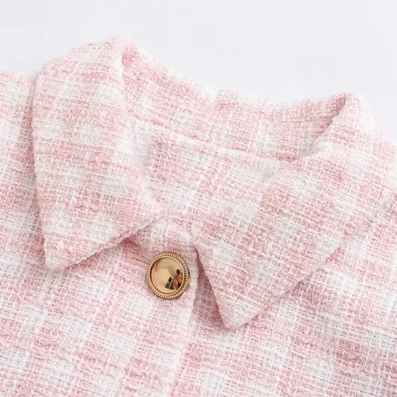 Jackets - Elegant Tweed Jacket Outwear Buttoned Blazer