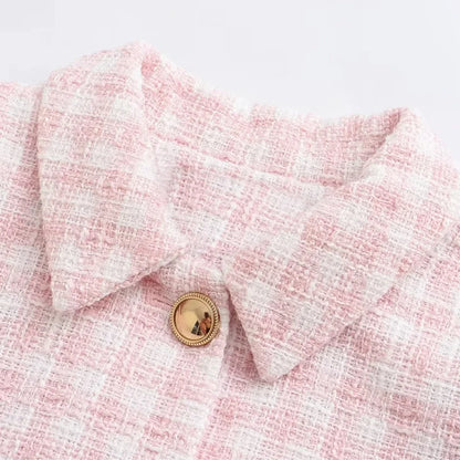 Jackets - Elegant Tweed Jacket Outwear Buttoned Blazer