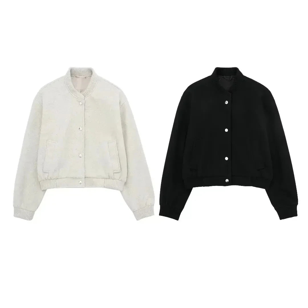 Jackets- Cropped Jacket for Day to Evening Wear- - Pekosa Women Fashion