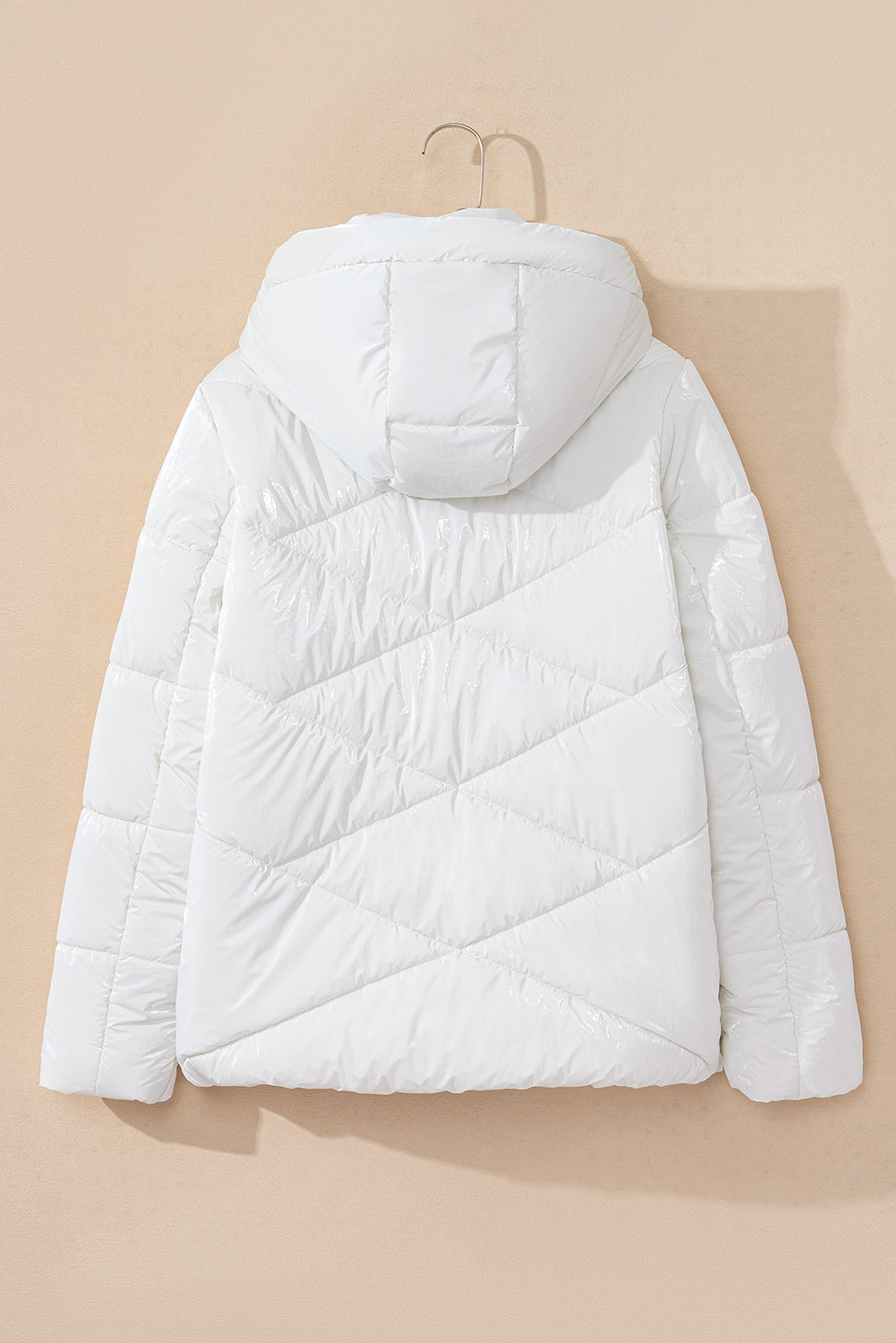 Jackets - Hooded Puffer Zip-Up Jacket Hip-Length Coat