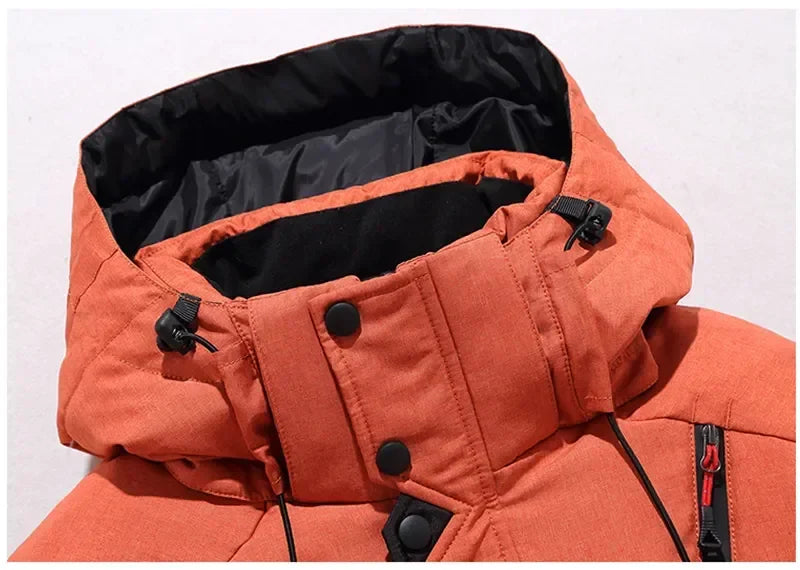 Men's Heavy-Duty Outdoor Winter Jacket with Detachable Hood