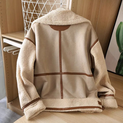 Jackets- Sherpa-Lined Winter Jacket for Cozy Evenings- - Pekosa Women Fashion