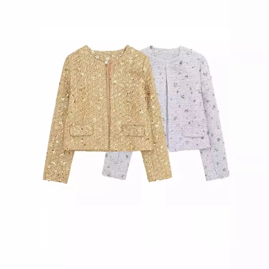 Jackets- Sparkle Sequin Zip-Up Party Jacket