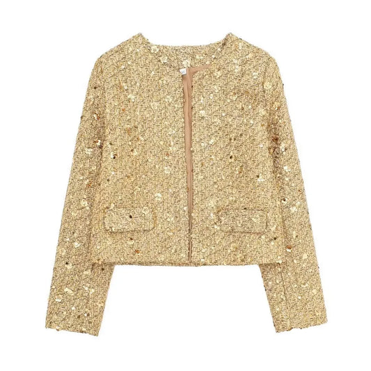 Jackets- Sparkle Sequin Zip-Up Party Jacket