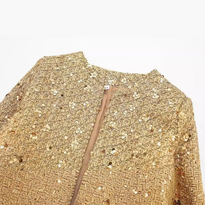 Jackets- Sparkle Sequin Zip-Up Party Jacket