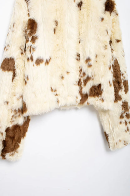 Jackets - Spotted Faux Fur Jacket – Women Winter Wear