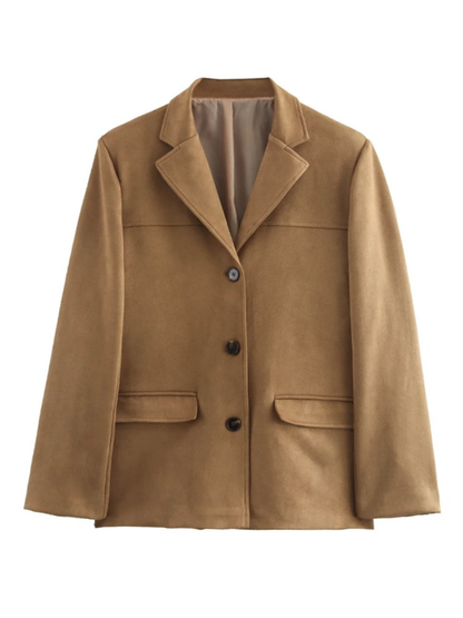 Jackets - Vintage Business Casual Faux Suede Coat