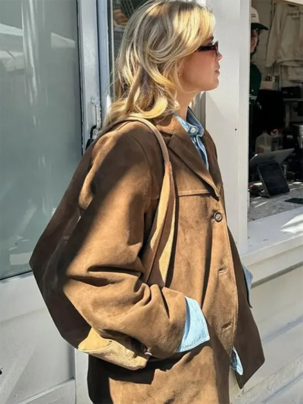 Jackets - Vintage Business Casual Faux Suede Coat