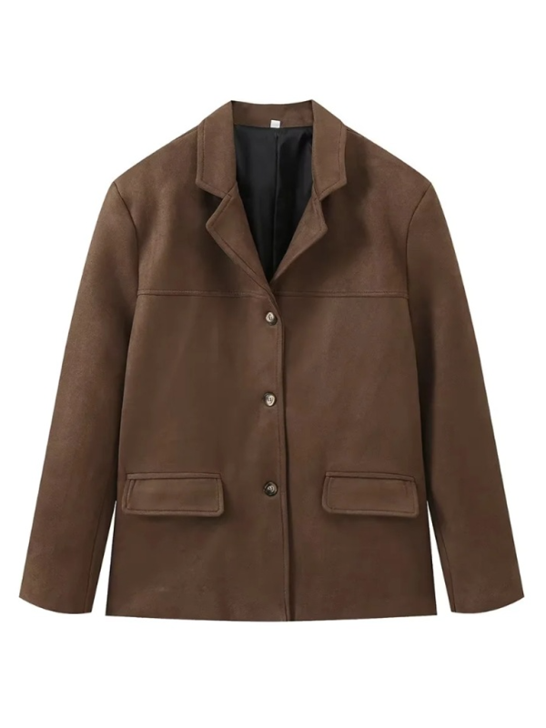 Jackets - Vintage Business Casual Faux Suede Coat