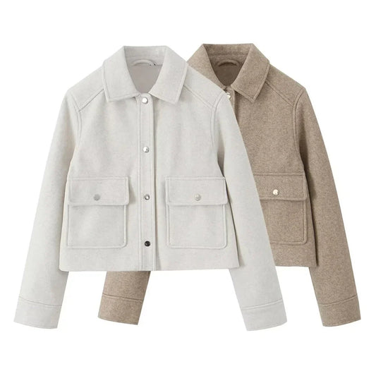 Jackets- Women Textured Flap Jacket for Any Outfit- - Pekosa Women Fashion