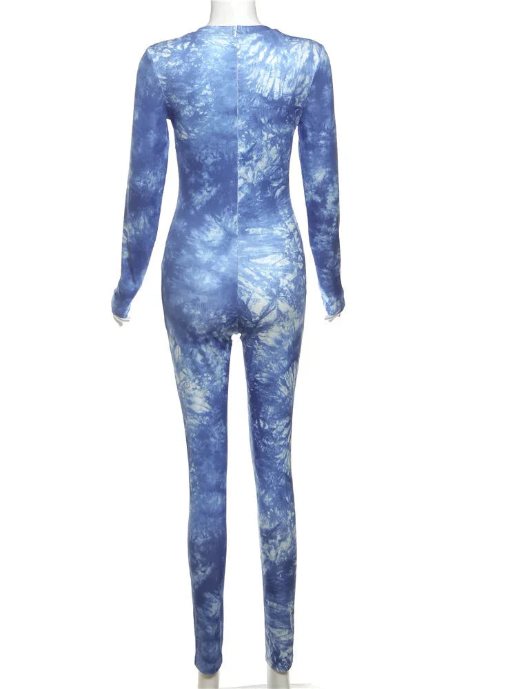 Jumpsuits - Cloud Tie-Dye Jumpsuit Women Full Unitard