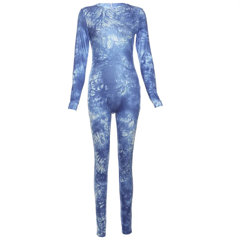 Jumpsuits - Cloud Tie-Dye Jumpsuit Women Full Unitard