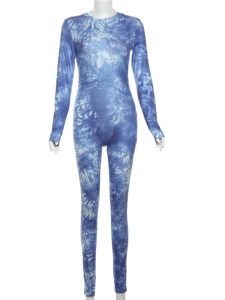 Jumpsuits - Cloud Tie-Dye Jumpsuit Women Full Unitard