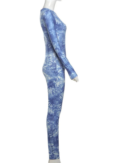 Jumpsuits - Cloud Tie-Dye Jumpsuit Women Full Unitard