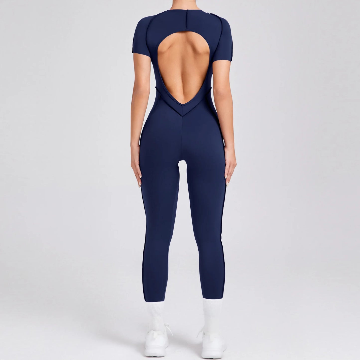 Jumpsuits - Gym Backless Jumpsuit Full-Length Sporty Pantsuits