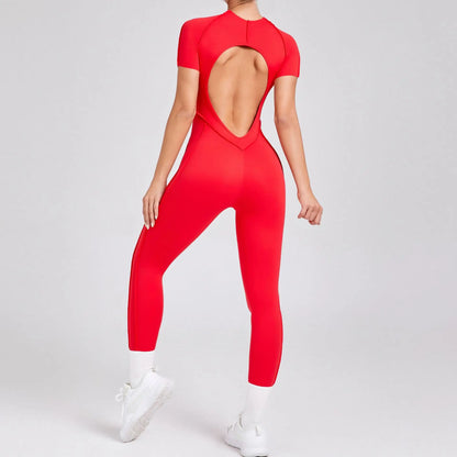 Jumpsuits - Gym Backless Jumpsuit Full-Length Sporty Pantsuits