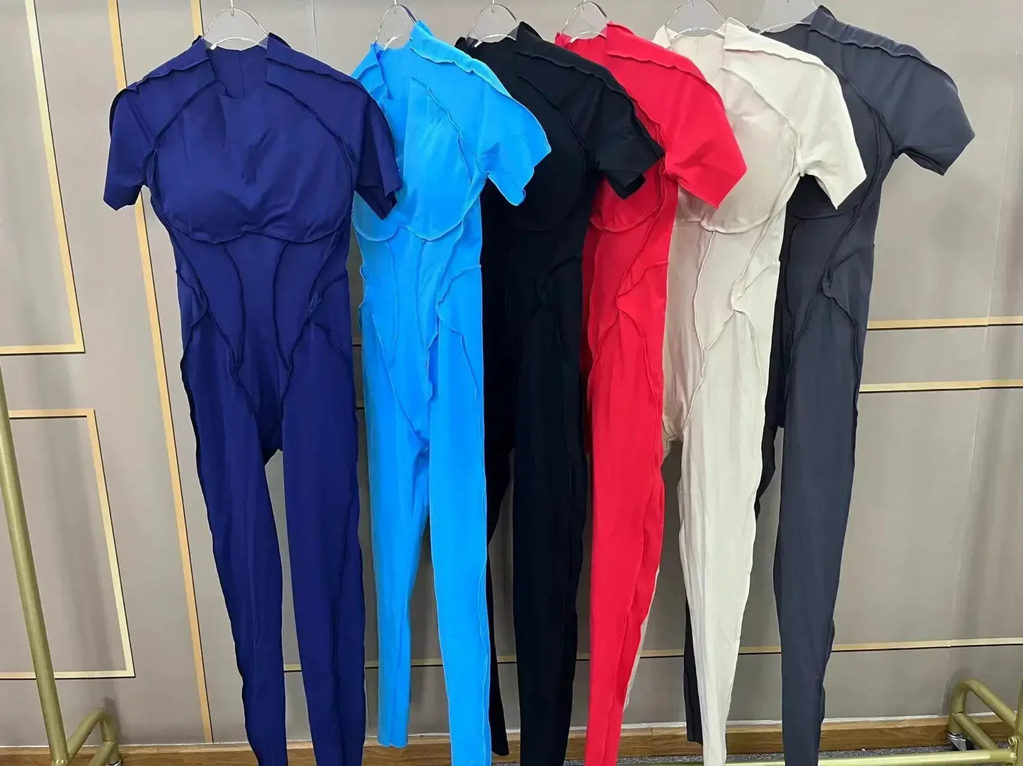 Jumpsuits - Gym Backless Jumpsuit Full-Length Sporty Pantsuits