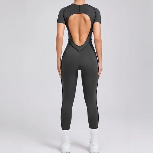 Jumpsuits - Gym Backless Jumpsuit Full-Length Sporty Pantsuits