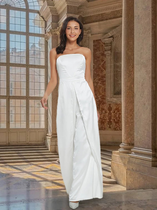 Jumpsuits - Satin Jumpsuit with Cape for Elegant Evenings