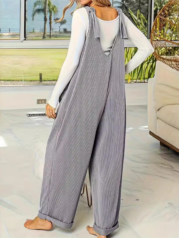 Jumpsuits- Sleek Grey Jumpsuit Essential Playsuit for Women- - Pekosa Women Fashion