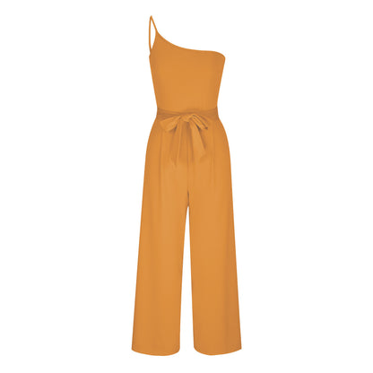 Jumpsuits - "Wide-Leg Belted Jumpsuit for Elegant Evenings"