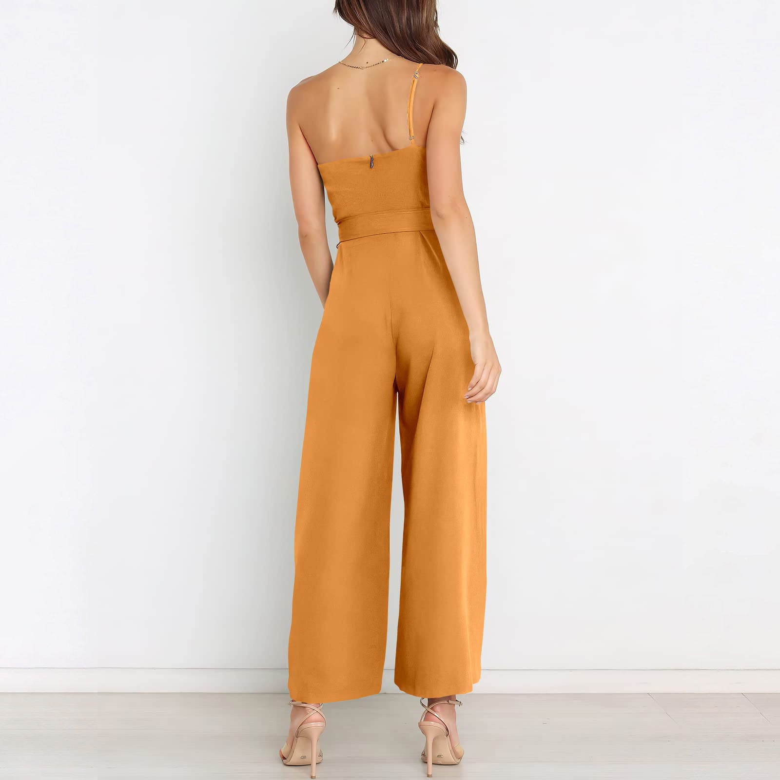 Jumpsuits - "Wide-Leg Belted Jumpsuit for Elegant Evenings"