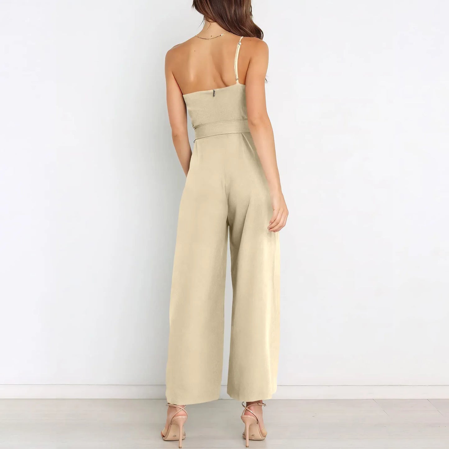 Jumpsuits - "Wide-Leg Belted Jumpsuit for Elegant Evenings"