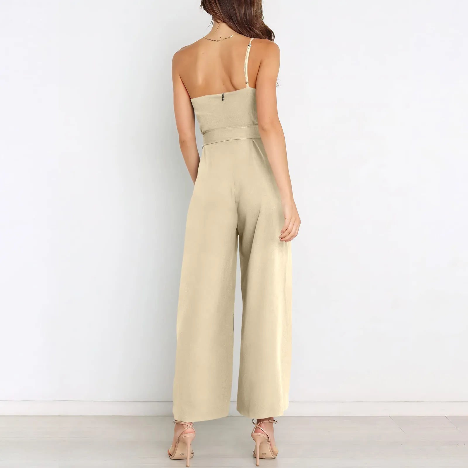 Jumpsuits - "Wide-Leg Belted Jumpsuit for Elegant Evenings"