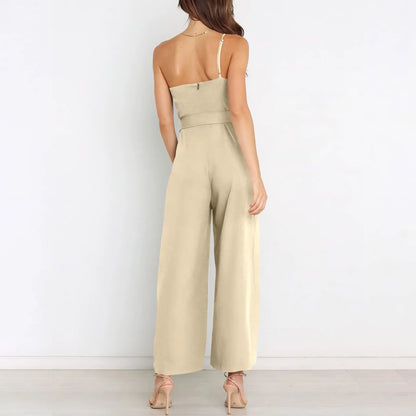 Jumpsuits - "Wide-Leg Belted Jumpsuit for Elegant Evenings"