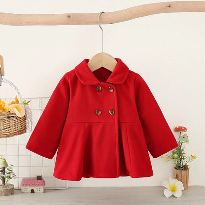 Kids Coats - Baby Girl Fleece Peter Pan Coat Toddler Winter Outerwear