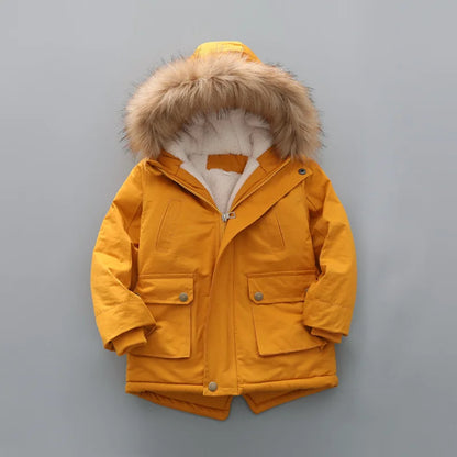 Kids Coats - Kid's Hooded Winter Coat Fleece-Lined Jacket