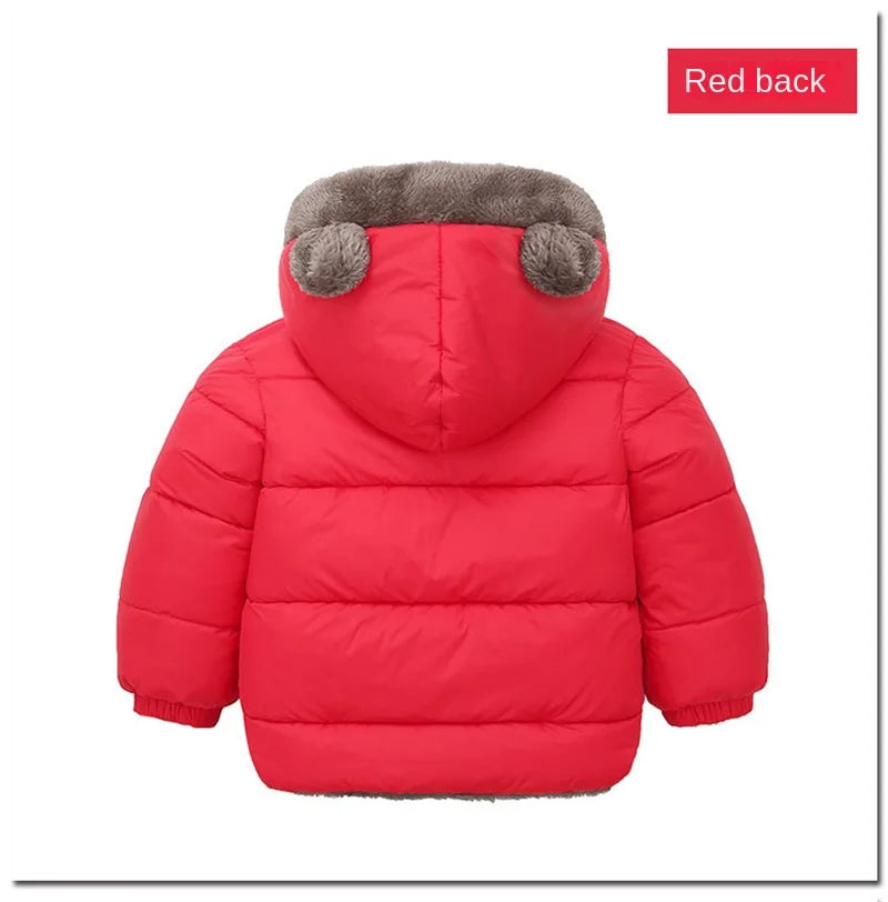 Kids Coats - Plush Ear Puffer Jacket Bear Hooded Outerwear for Kids