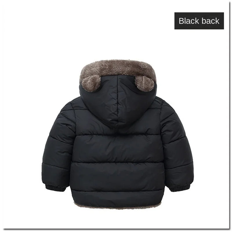 Kids Coats - Plush Ear Puffer Jacket Bear Hooded Outerwear for Kids