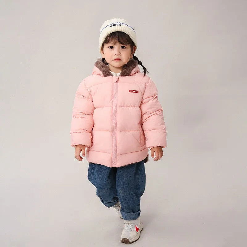 Kids Coats - Plush Ear Puffer Jacket Bear Hooded Outerwear for Kids