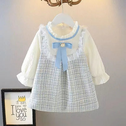 Kids Dresses - Adorable Long Sleeve Tweed Dress for Toddlers