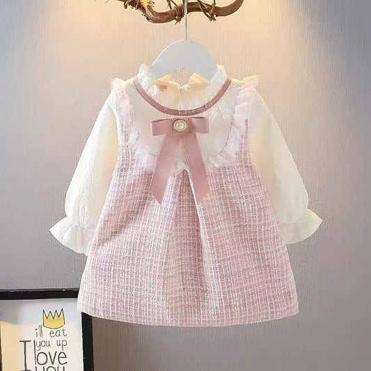 Kids Dresses - Adorable Long Sleeve Tweed Dress for Toddlers