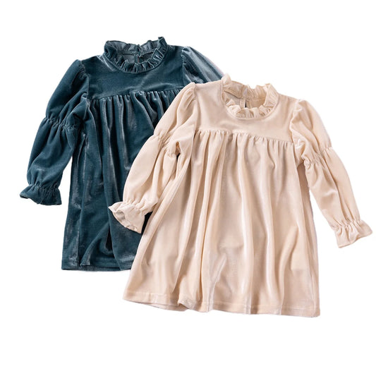 Kids Dresses - Toddler Velvet Holiday Dress 9 months to 5 years