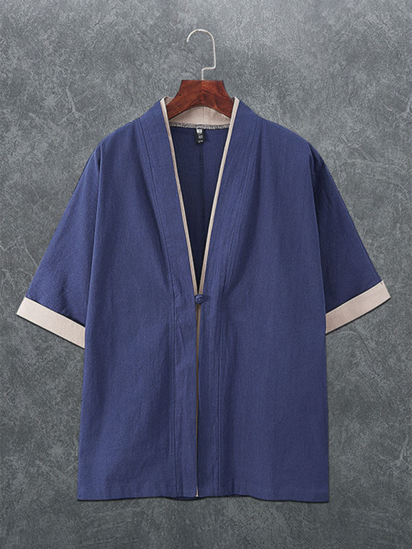 Kimono Shirt- Men's Linen Blend Kimono Shirt - Perfect for Summer Evenings- - Pekosa Women Fashion