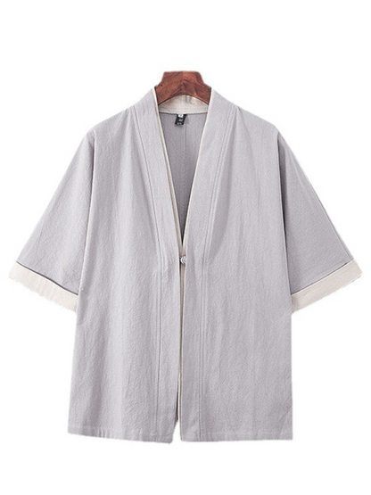 Kimono Shirt- Men's Linen Blend Kimono Shirt - Perfect for Summer Evenings- - Pekosa Women Fashion