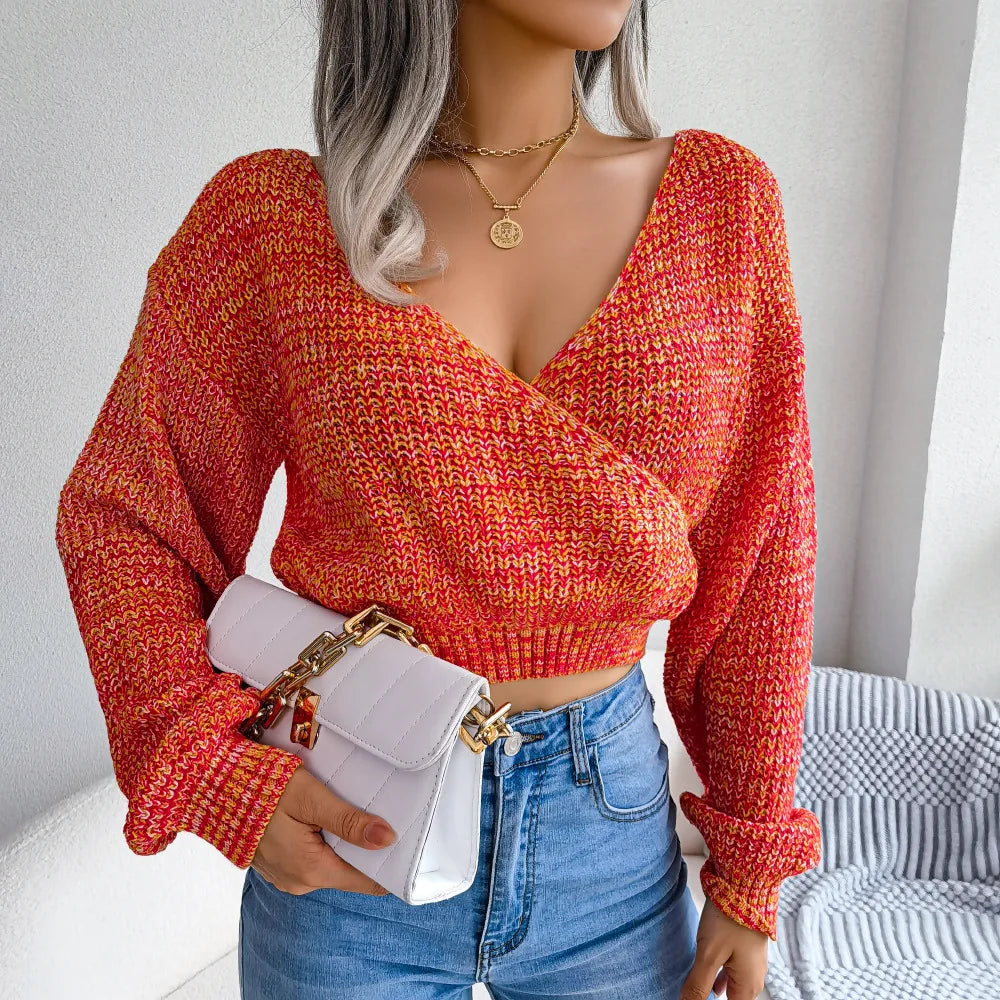 Knit Blouses - Vivacious V-Neck Knit Top